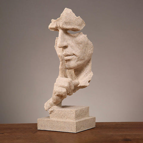 Statua dell'uomo<br> Scultura del volto contemporaneo