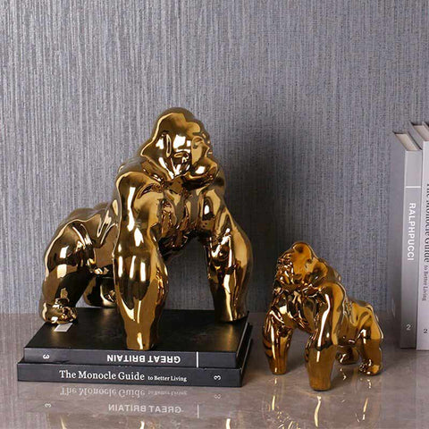 Statua del gorilla<br> Disegno dorato
