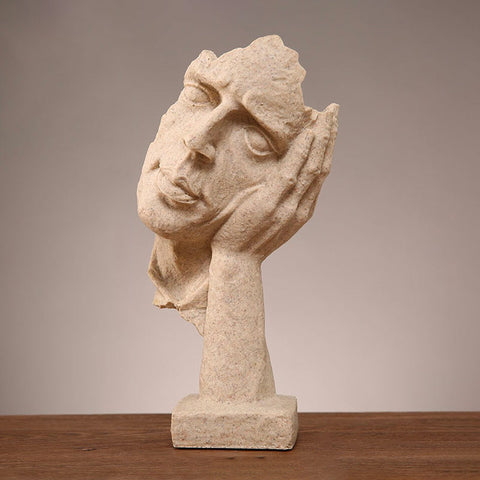 Statua dell'uomo<br> Scultura del volto contemporaneo