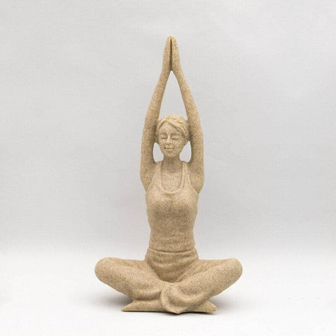 Statua di donna<br> Statua Yogi Zen in pietra 15/24 cm