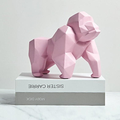 Statua Gorilla Origami in resina 22 cm