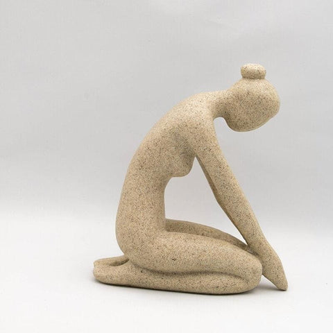 Statua di donna<br> Statua Yogi Zen in pietra 15/24 cm
