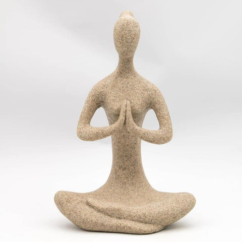 Statua di donna<br> Statua Yogi Zen in pietra 15/24 cm