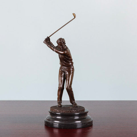 Scultura in bronzo<br> Statuetta del golfista in bronzo 32 cm