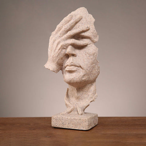Statua dell'uomo<br> Scultura del volto contemporaneo