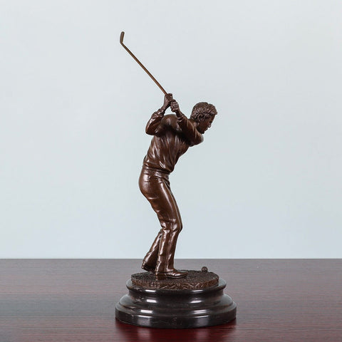 Scultura in bronzo<br> Statuetta del golfista in bronzo 32 cm
