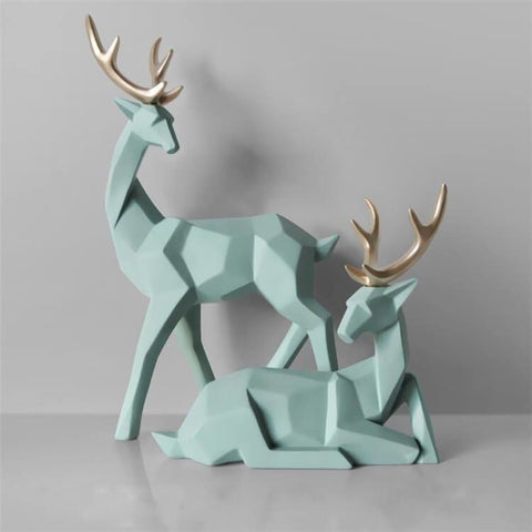 Statua del cervo<br> Cerbiatta origami (due elementi)
