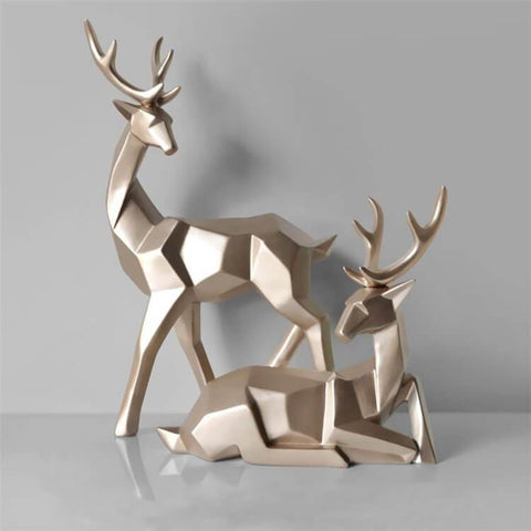 Statua del cervo<br> Cerbiatta origami (due elementi)