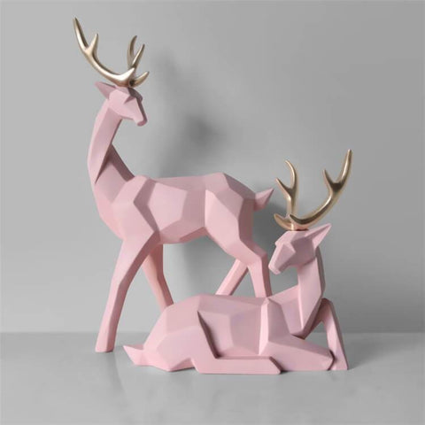 Statua del cervo<br> Cerbiatta origami (due elementi)