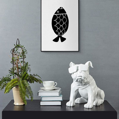 Statua del cane<br> Occhiali Bulldog 34 cm