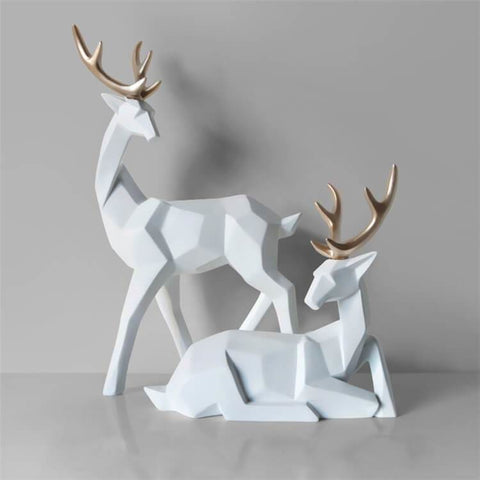 Statua del cervo<br> Cerbiatta origami (due elementi)