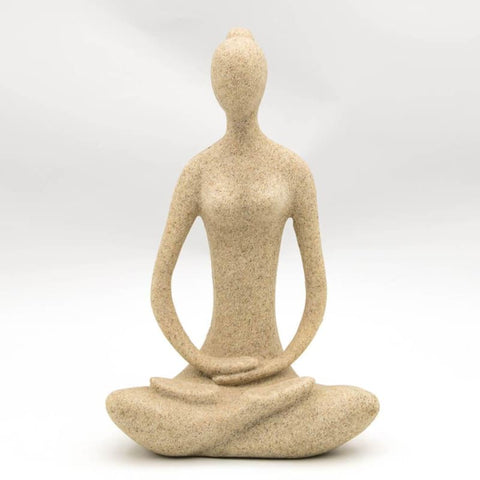 Statua di donna<br> Statua Yogi Zen in pietra 15/24 cm