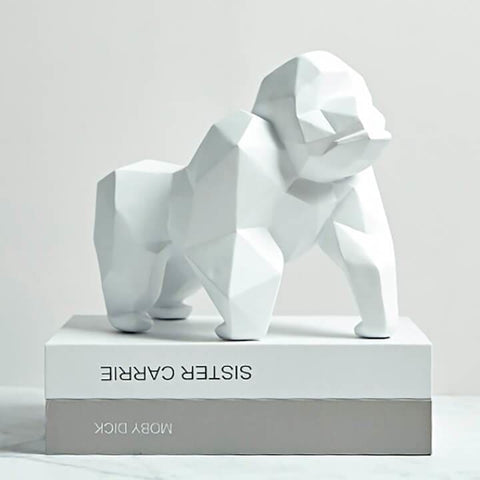 Statua Gorilla Origami in resina 22 cm