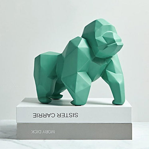 Statua Gorilla Origami in resina 22 cm