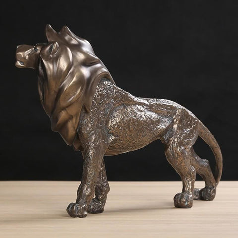 Statua del leone<br> effetto bronzo 29 cm