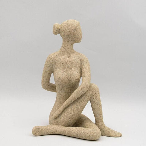 Statua di donna<br> Statua Yogi Zen in pietra 15/24 cm