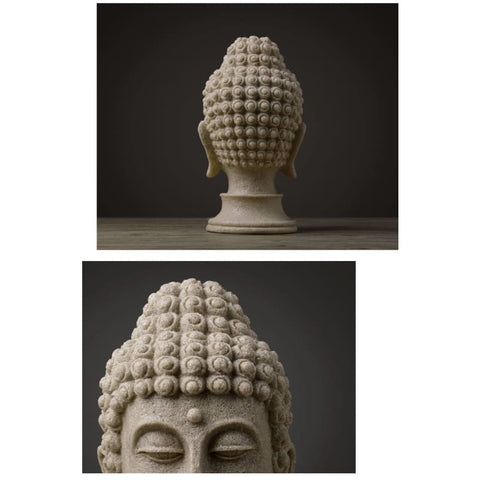 Scultura moderna della testa<br> di Pietra del Buddha 33 cm