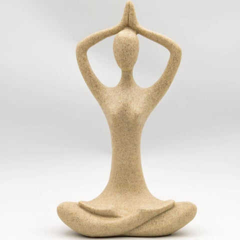 Statua di donna<br> Statua Yogi Zen in pietra 15/24 cm