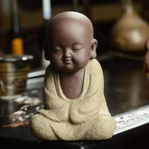 Scultura moderna<br> Statuetta Monaco Buddista 9 cm