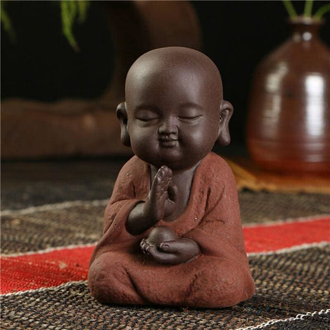 Scultura moderna<br> Statuetta Monaco Buddista 9 cm