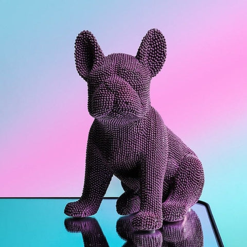 Statua del bulldog<br> Bulldog francese in resina 19 cm