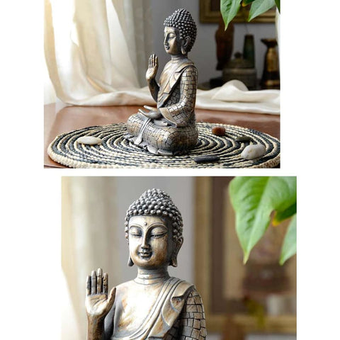 statue bouddha assis jardin