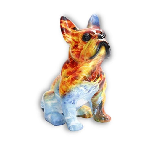 Statua del bulldog<br> Seduto multicolore 21 cm