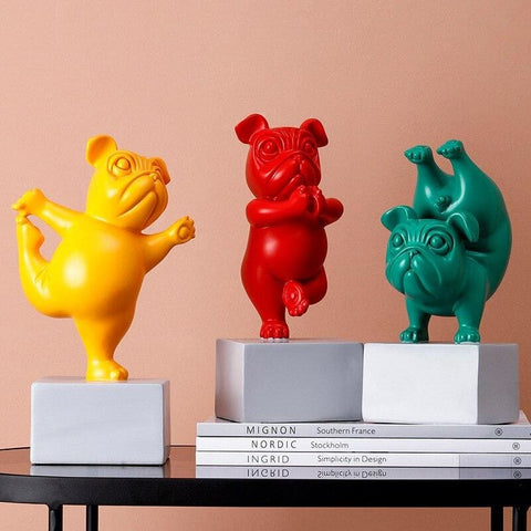 Statue Bouledogue Yoga