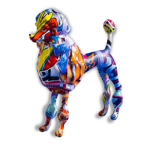 Statua del cane<br> Barboncino multicolore