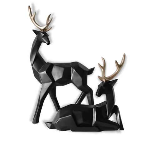 Statua del cervo<br> Cerbiatta origami (due elementi)