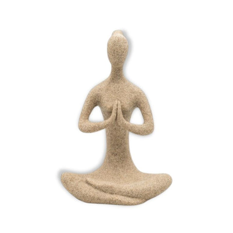 Statua di donna<br> Statua Yogi Zen in pietra 15/24 cm