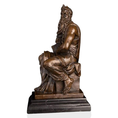 Scultura in bronzo<br> Statua Michelangelo Mosè 29 cm